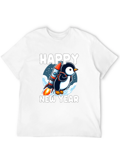 Happy New Year Penguin Rocket T-Shirt