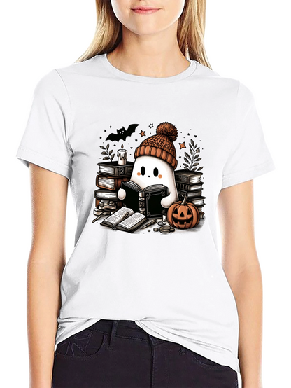 Reading Ghost T-Shirt - Cute Halloween Tee
