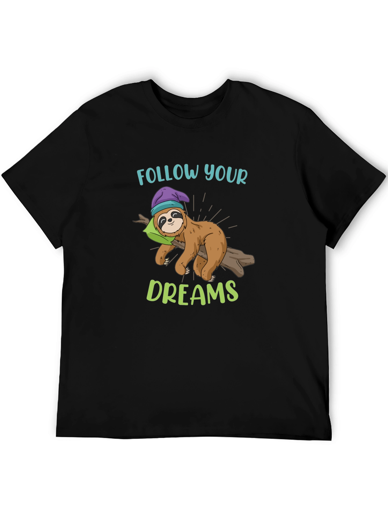 Follow Your Dreams Sloth Graphic T-Shirt