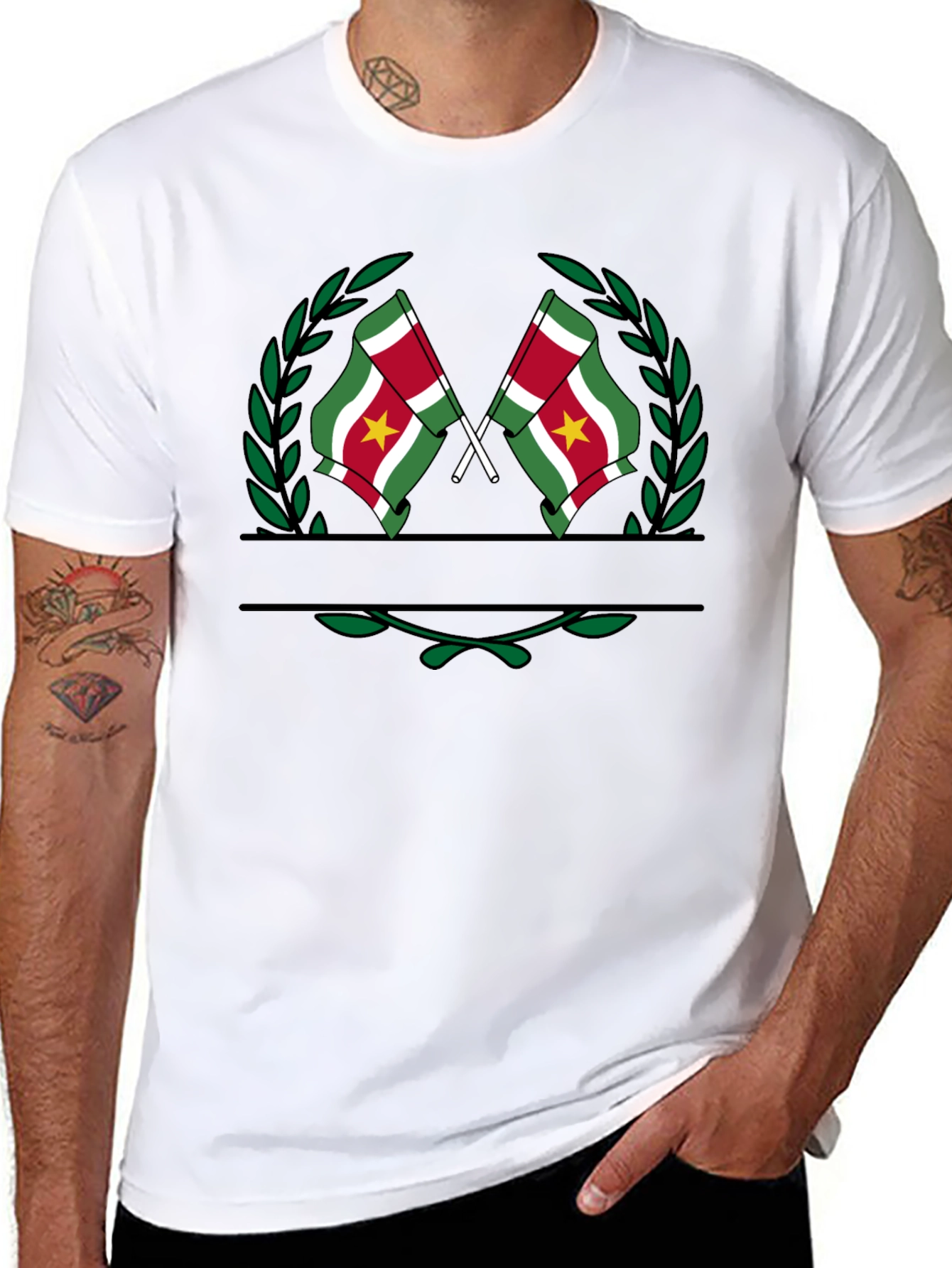 Suriname Flag T-Shirt - Black Graphic Tee