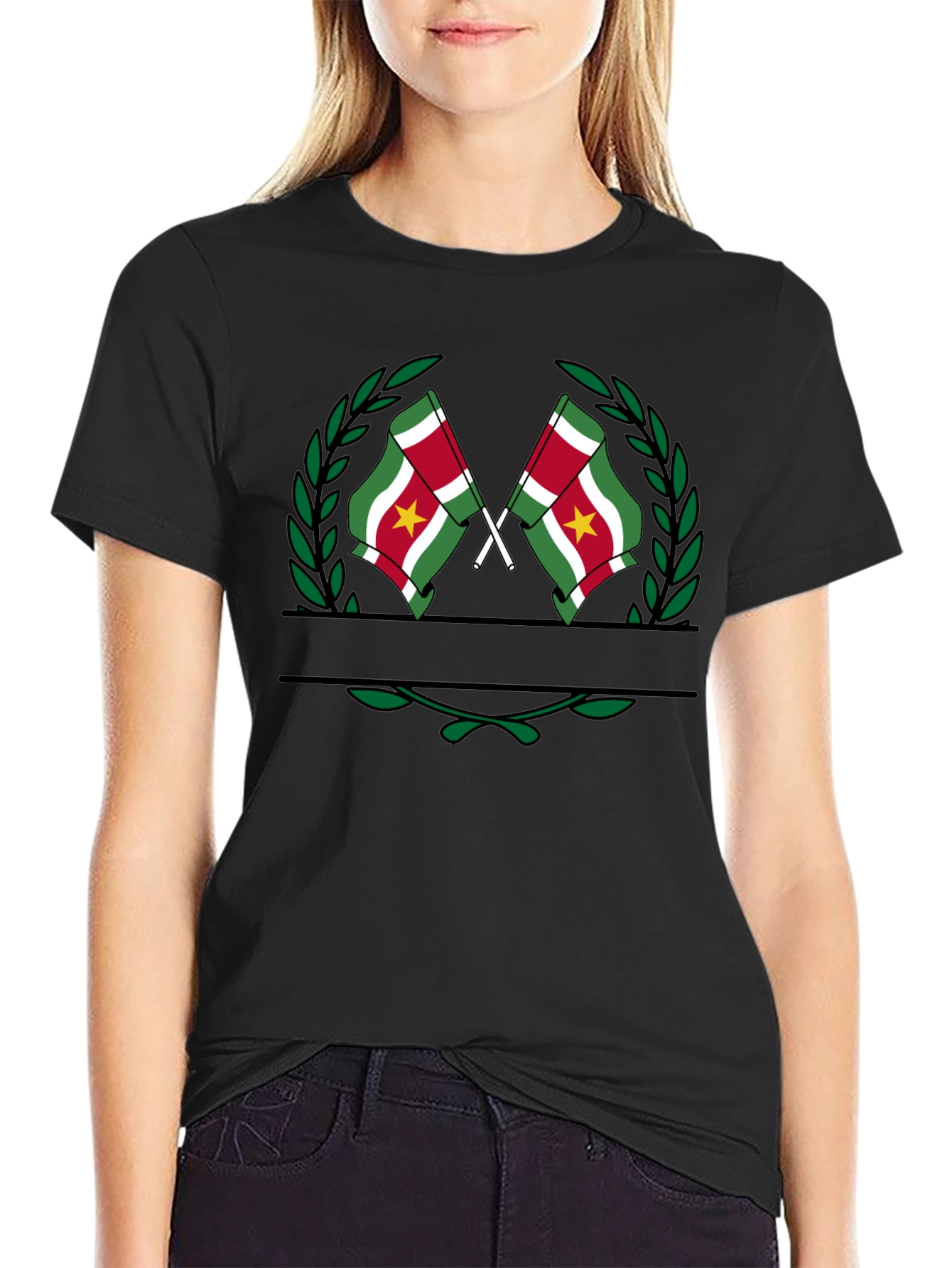 Suriname Flag T-Shirt - Black Graphic Tee