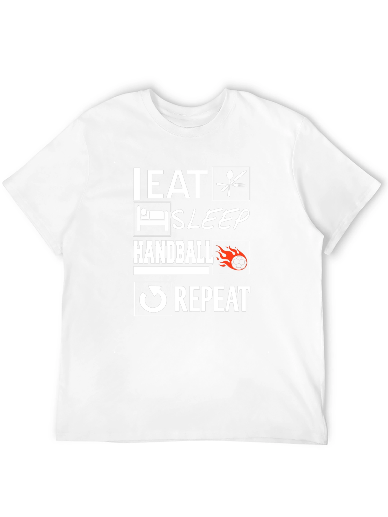 Eat Sleep Handball Repeat Black Graphic Tee