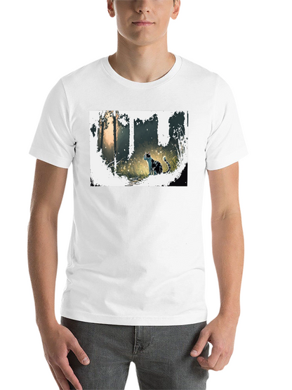 Nature Cat Graphic Tee - Stylish Black T-Shirt