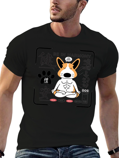 Zen Dog Yoga T-Shirt: Harmony & Relaxation