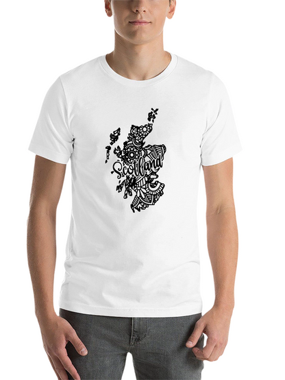 Scotland Map Graphic Black T-Shirt
