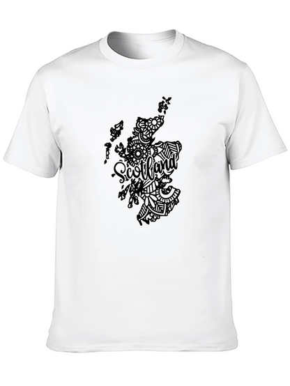 Scotland Map Graphic Black T-Shirt