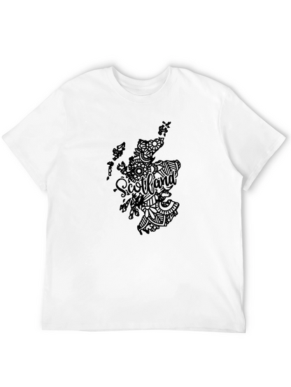 Scotland Map Graphic Black T-Shirt