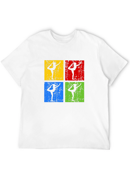 Yoga Pose Retro Style Graphic T-Shirt