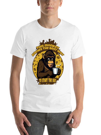 Monkey Coffee T-Shirt - Start Your Day Right!