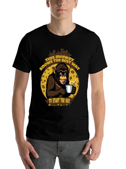 Monkey Coffee T-Shirt - Start Your Day Right!