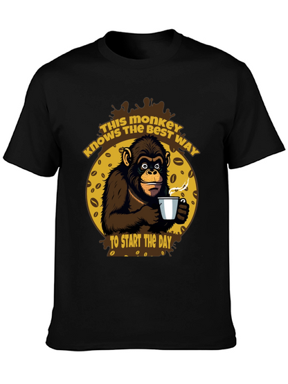 Monkey Coffee T-Shirt - Start Your Day Right!