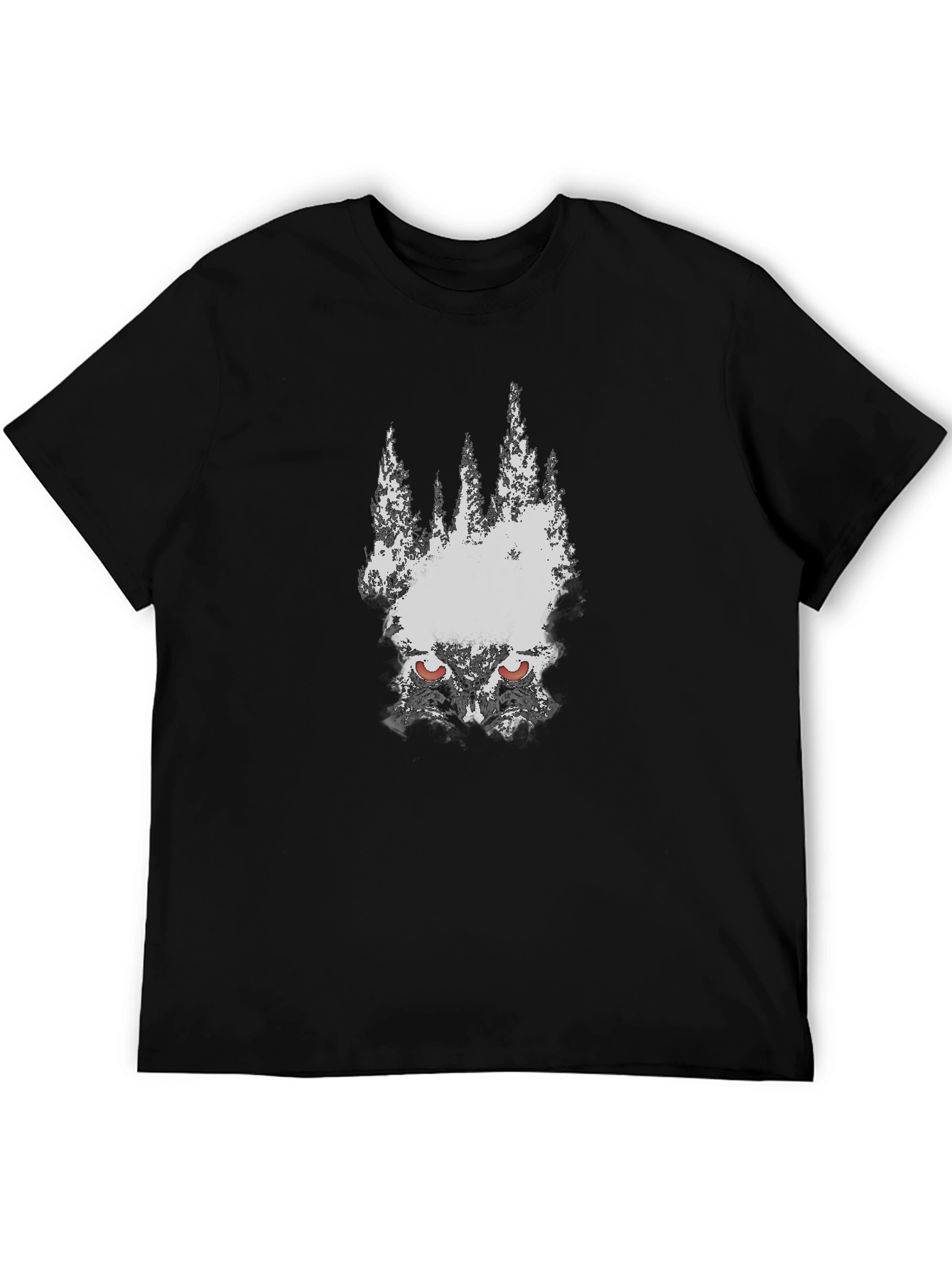 Mens Black Graphic Tee - Wolf Eyes Design