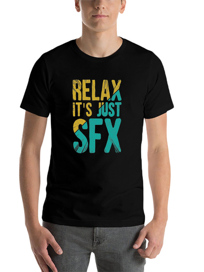 Relax Its Just SFX Black Graphic Tee