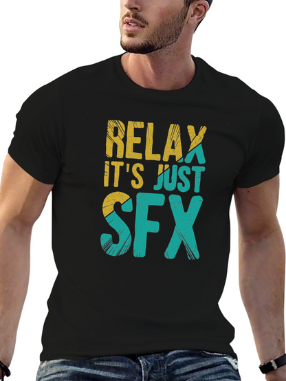 Relax Its Just SFX Black Graphic Tee