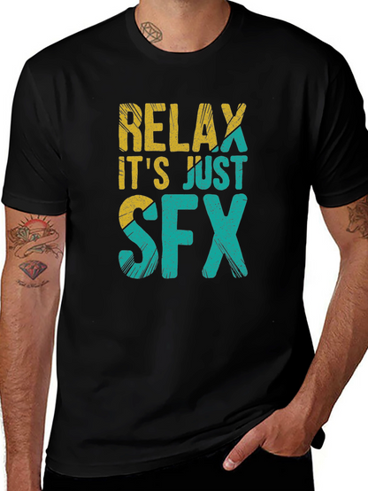 Relax Its Just SFX Black Graphic Tee