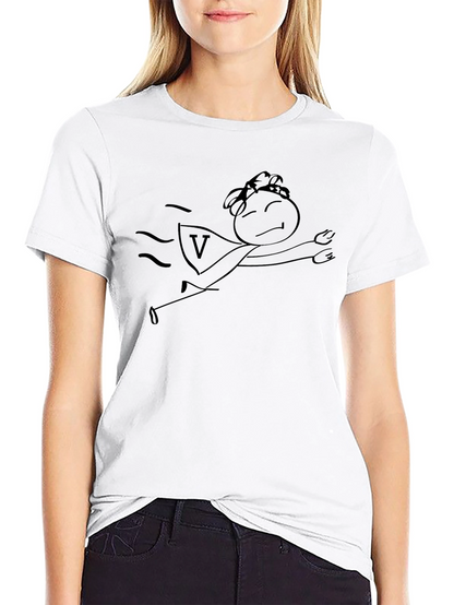 Superhero Stick Figure Black T-Shirt