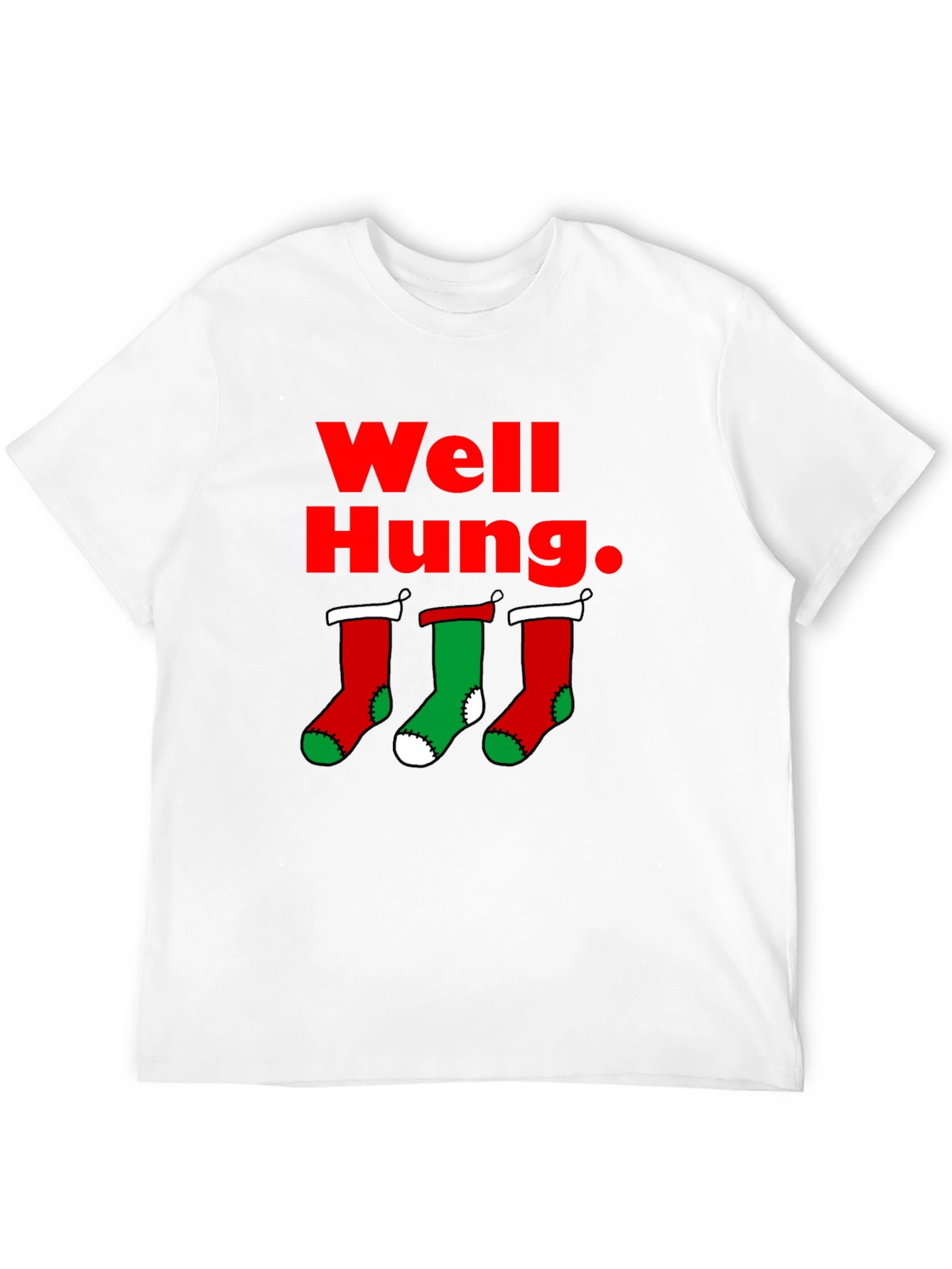 Well Hung Christmas Stockings T-Shirt