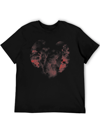 Black T-Shirt with Abstract Red Design