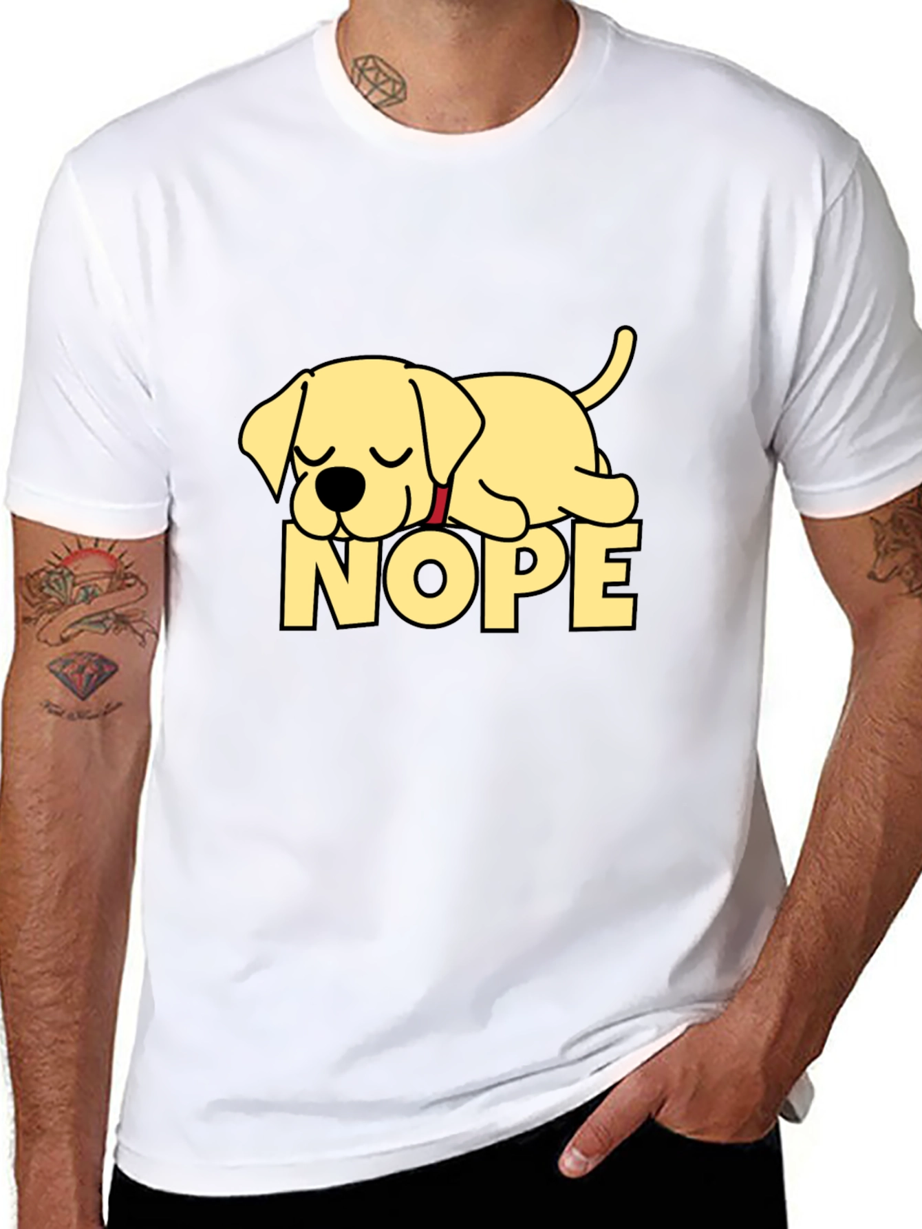 Nope Lazy Dog Black T-Shirt
