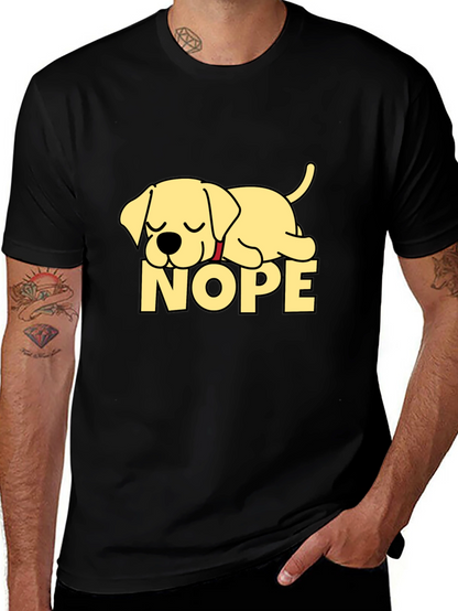 Nope Lazy Dog Black T-Shirt