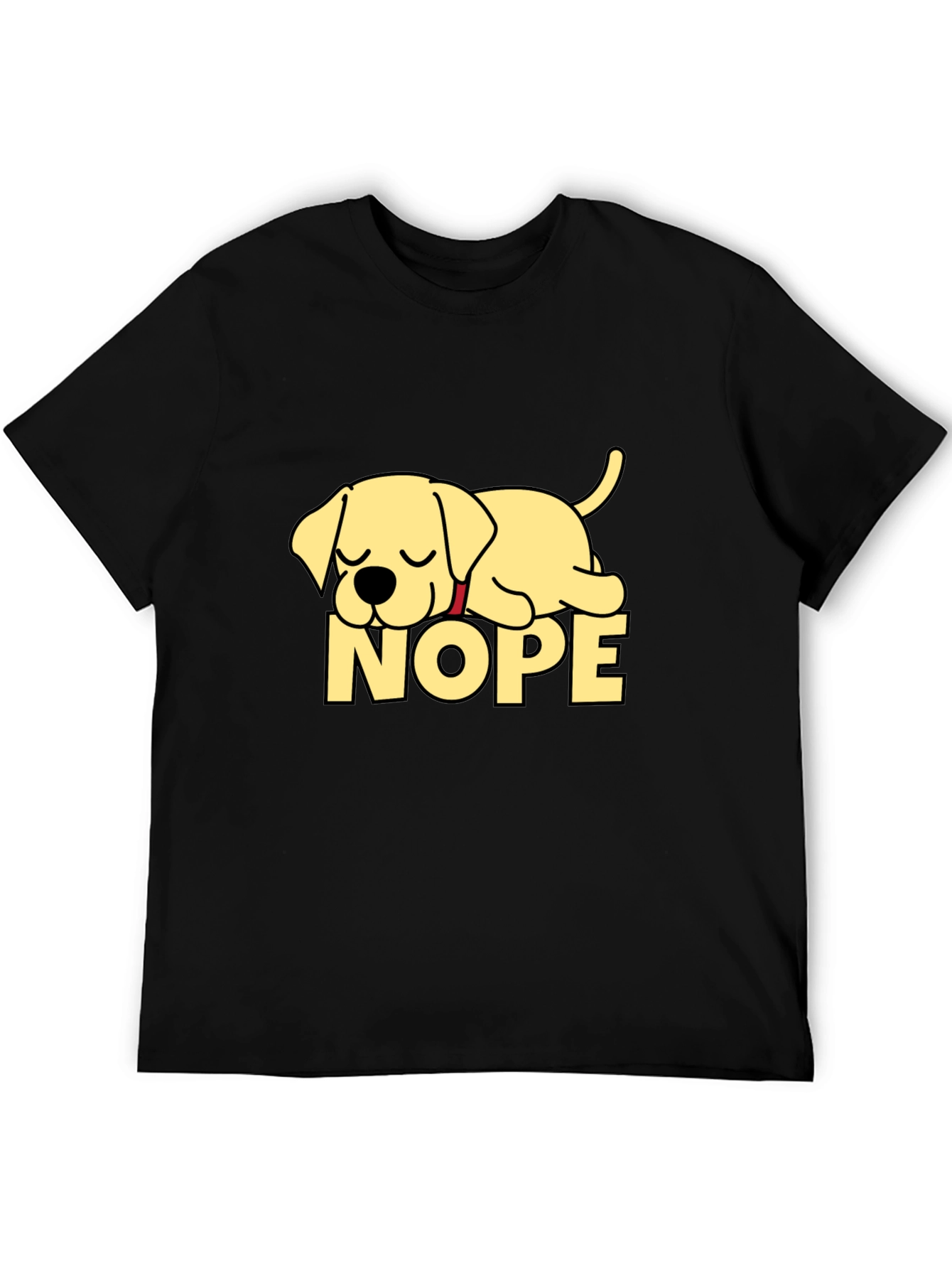 Nope Lazy Dog Black T-Shirt