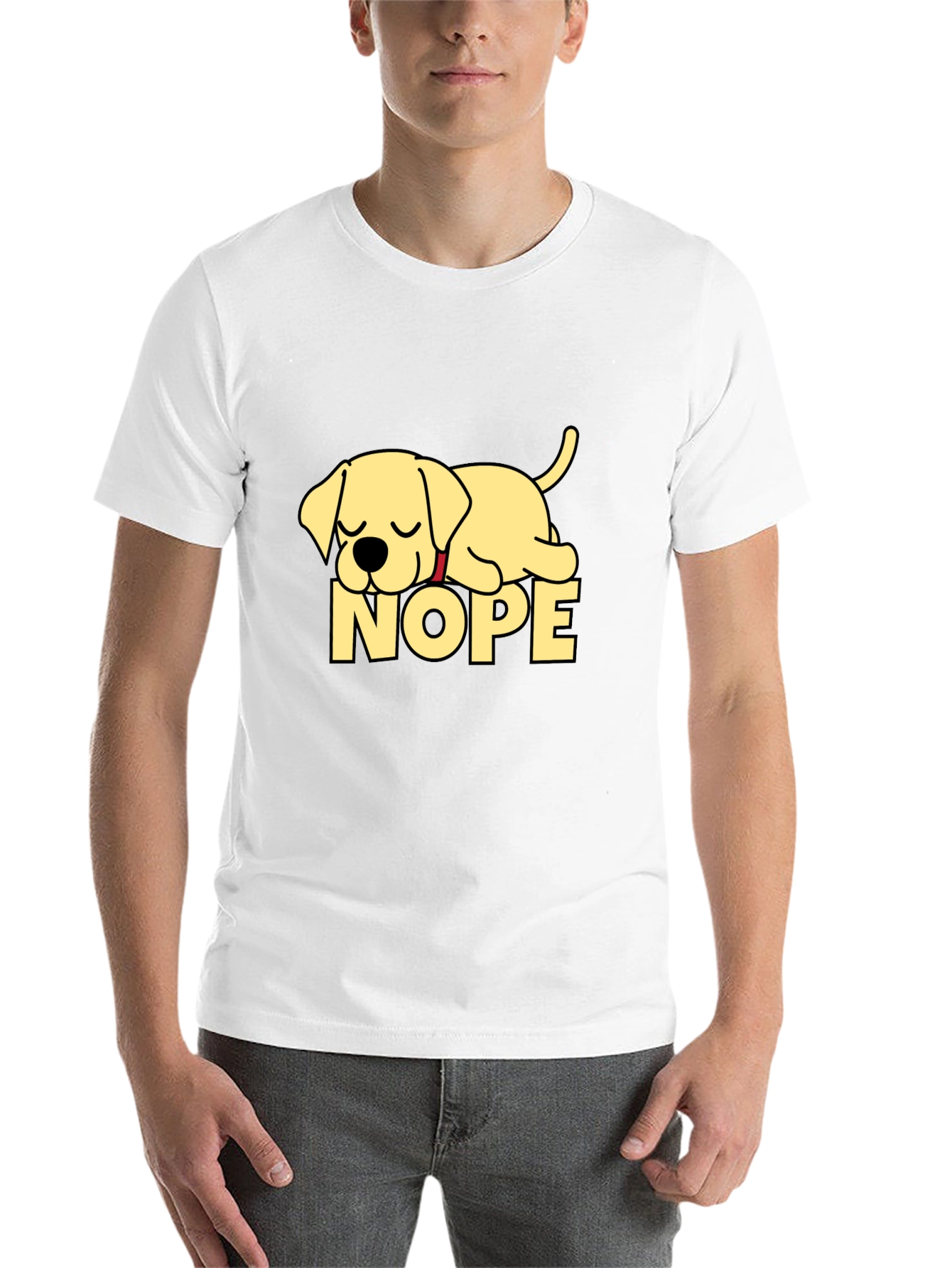 Nope Lazy Dog Black T-Shirt