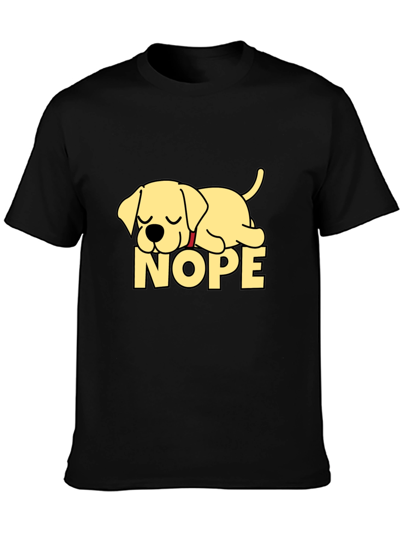 Nope Lazy Dog Black T-Shirt