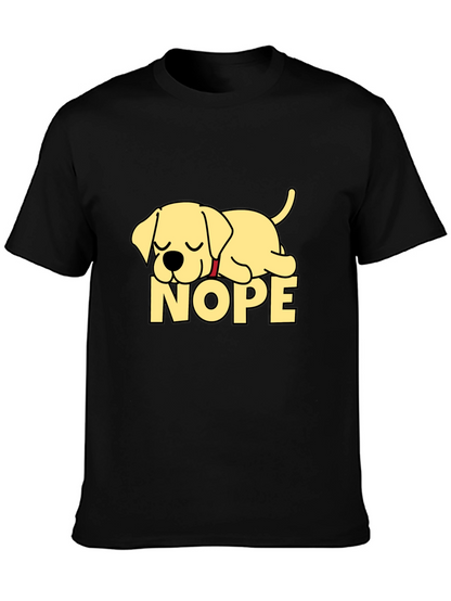 Nope Lazy Dog Black T-Shirt