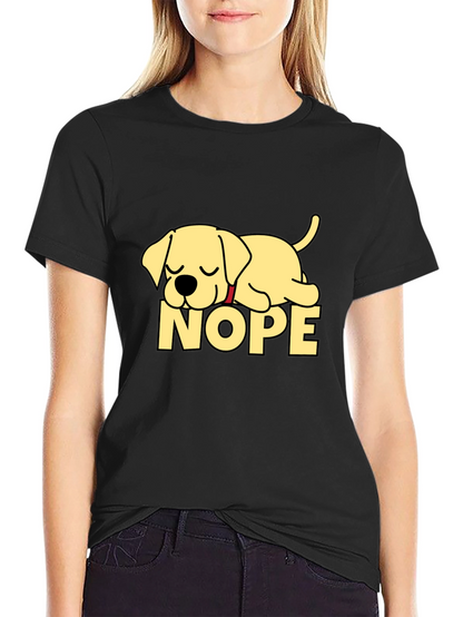 Nope Lazy Dog Black T-Shirt