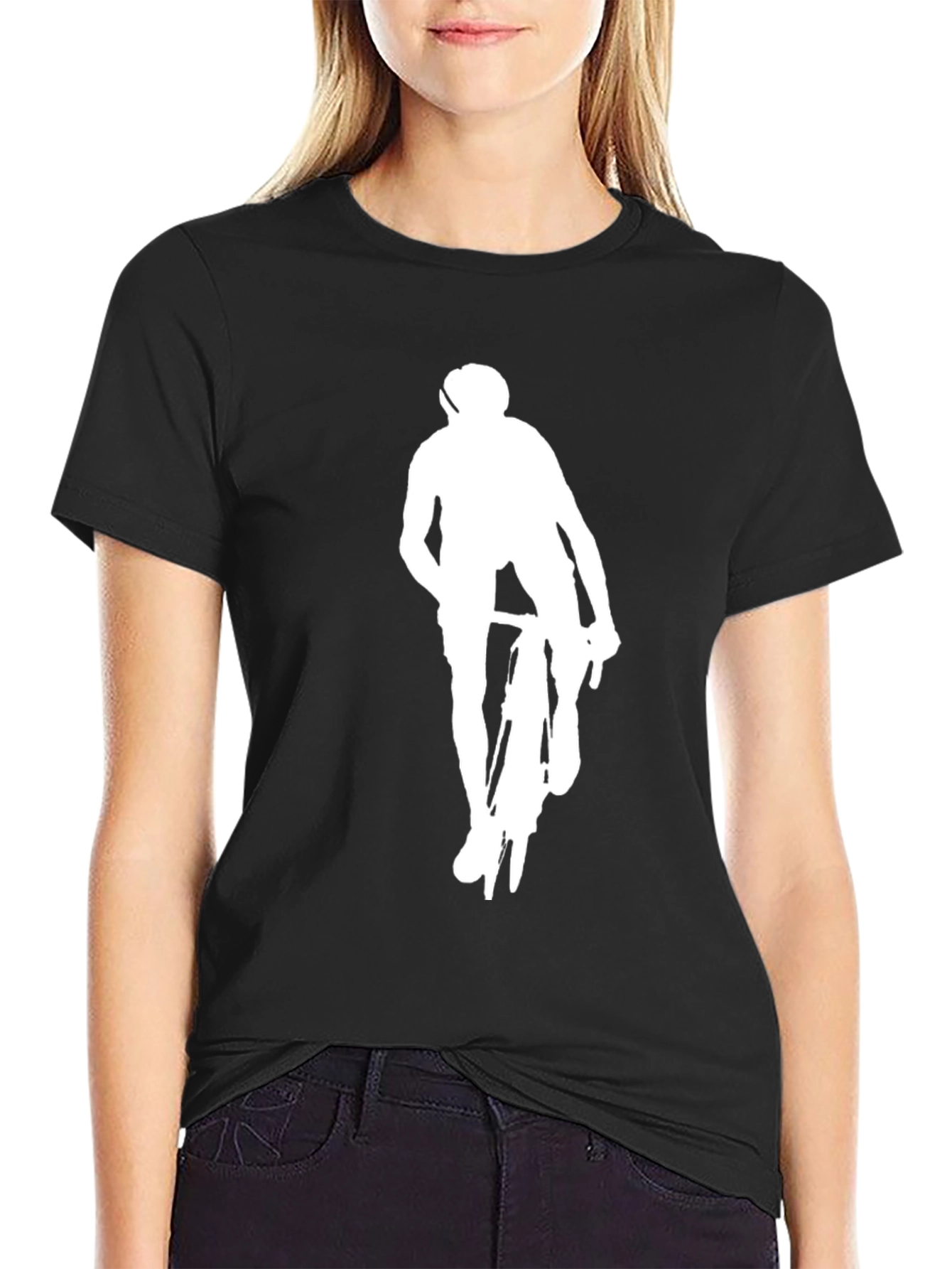 Black Cyclist Graphic Tee - Modern Style