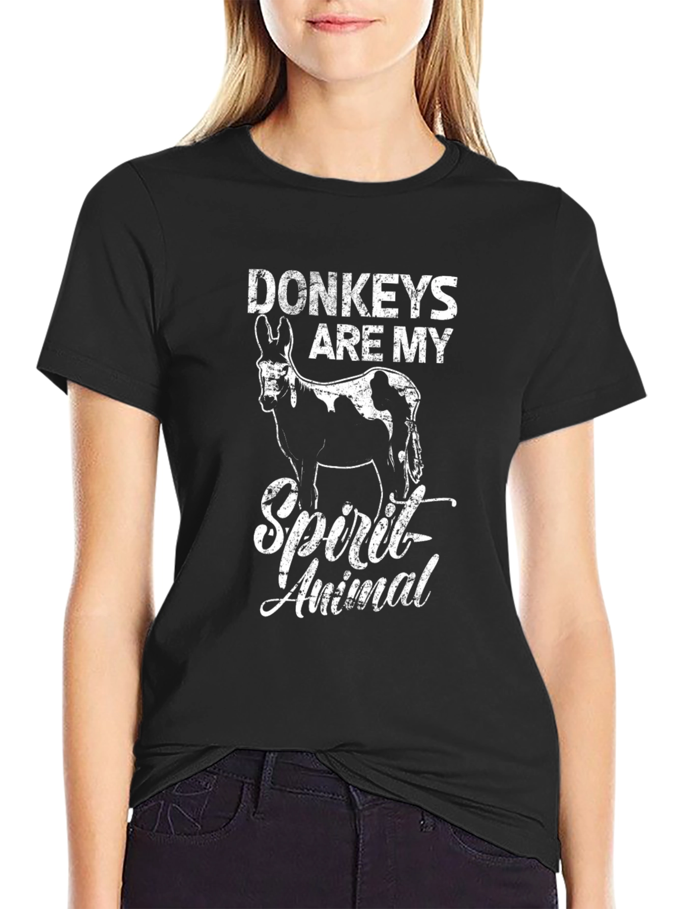 Donkeys are My Spirit Animal - Mens Black T-Shirt