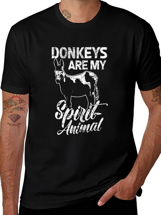 Donkeys are My Spirit Animal - Mens Black T-Shirt