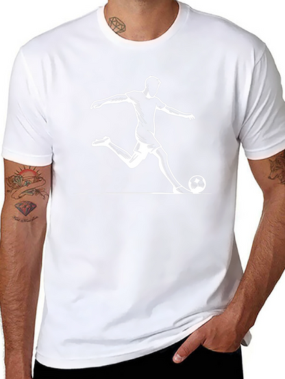 Soccer Player Graphic Tee - Black Cotton T-Shirt