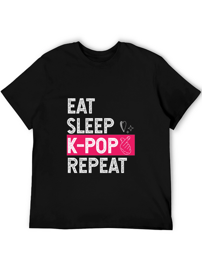 Eat Sleep K-Pop Repeat Graphic Tee