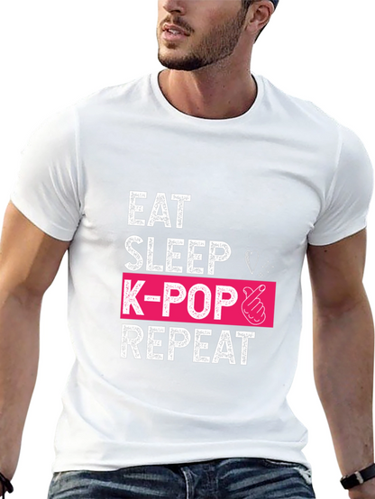 Eat Sleep K-Pop Repeat Graphic Tee