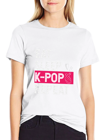 Eat Sleep K-Pop Repeat Graphic Tee