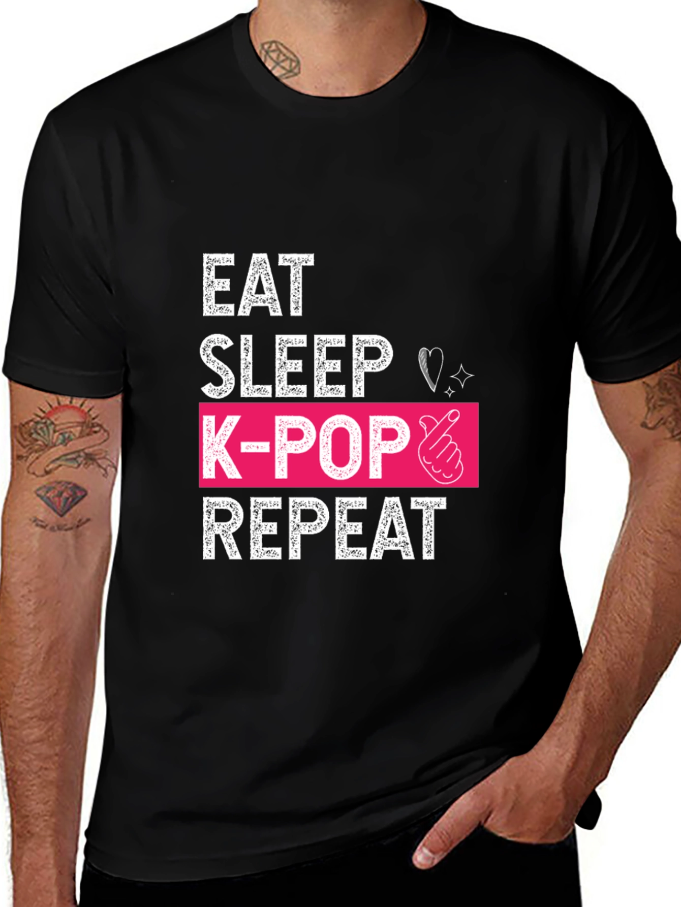 Eat Sleep K-Pop Repeat Graphic Tee