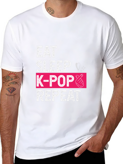 Eat Sleep K-Pop Repeat Graphic Tee