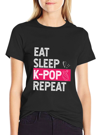 Eat Sleep K-Pop Repeat Graphic Tee