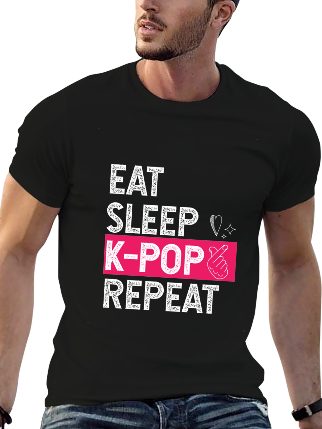 Eat Sleep K-Pop Repeat Graphic Tee