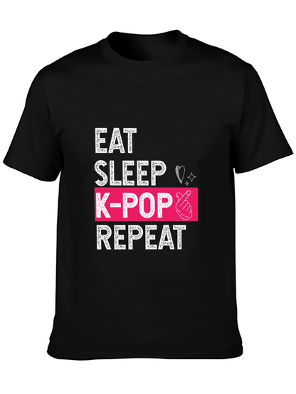 Eat Sleep K-Pop Repeat Graphic Tee