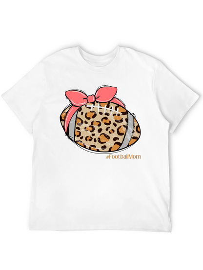 Football Mom Leopard Print T-Shirt