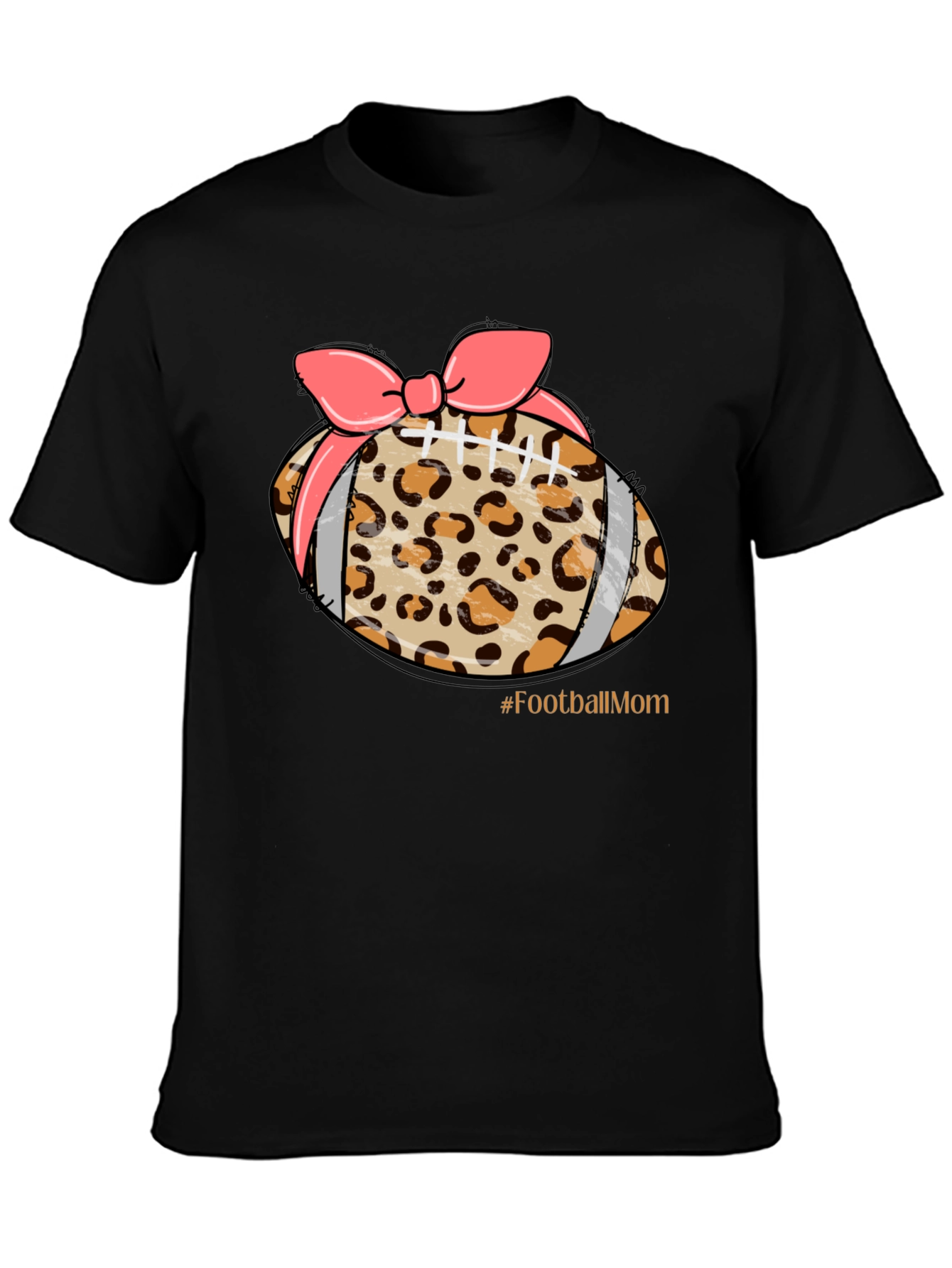 Football Mom Leopard Print T-Shirt