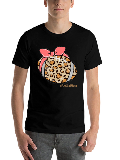 Football Mom Leopard Print T-Shirt