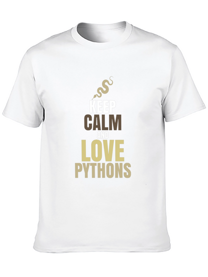 Keep Calm and Love Pythons Black T-Shirt