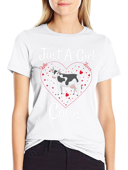 Just A Girl Who Loves Cows Graphic Tee