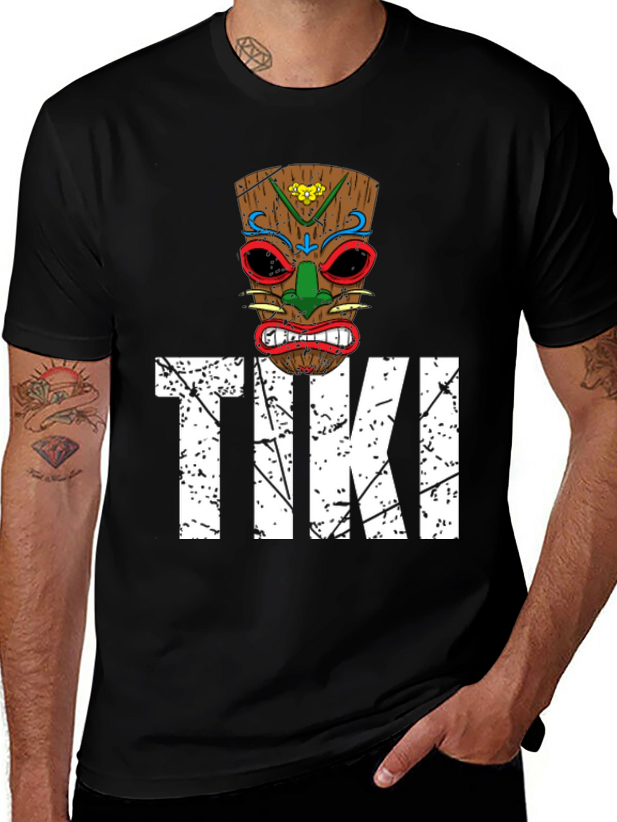 Mens Tiki Graphic T-Shirt