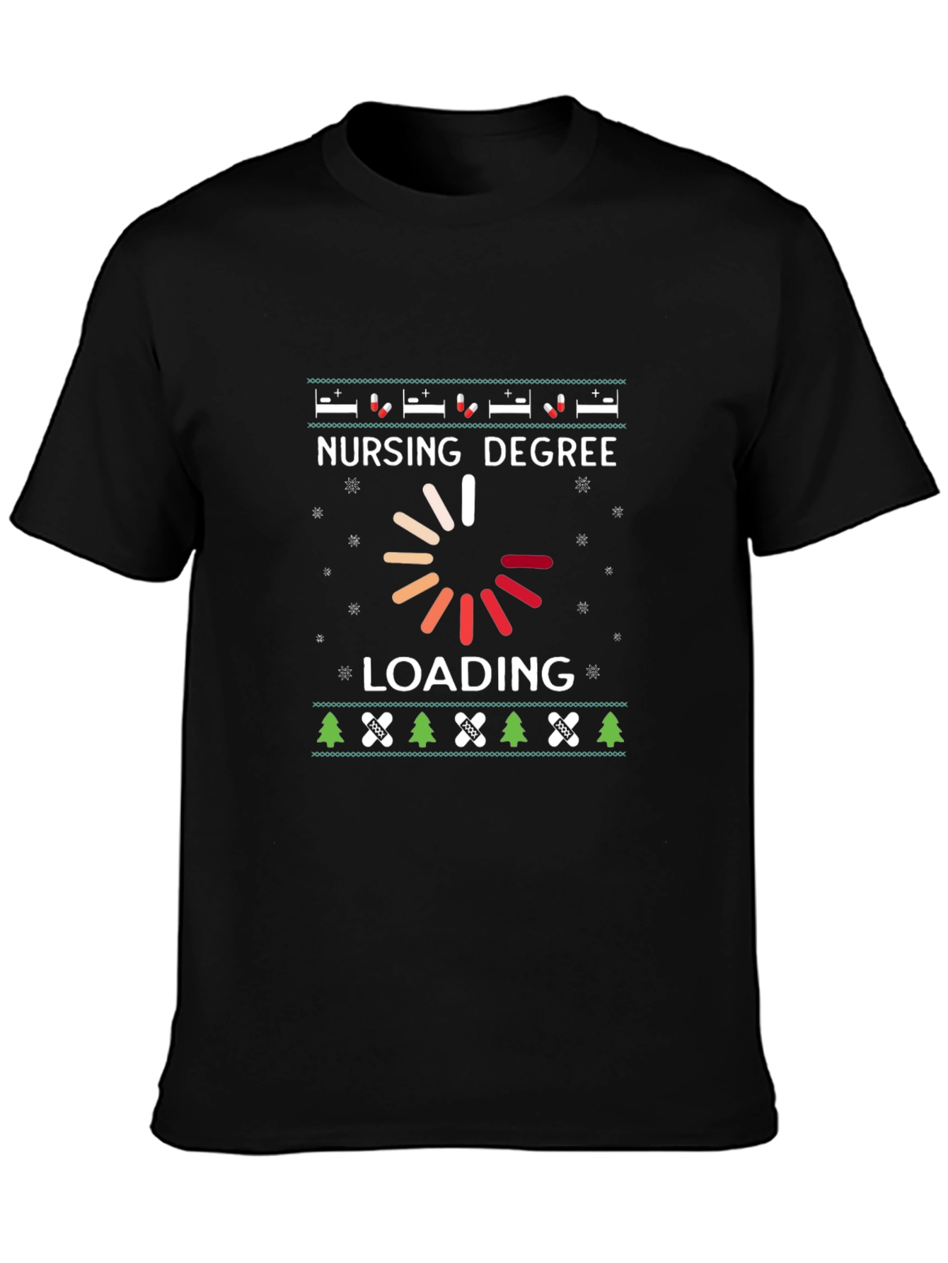 Nursing Degree Loading T-Shirt Ugly Christmas Sweater Style