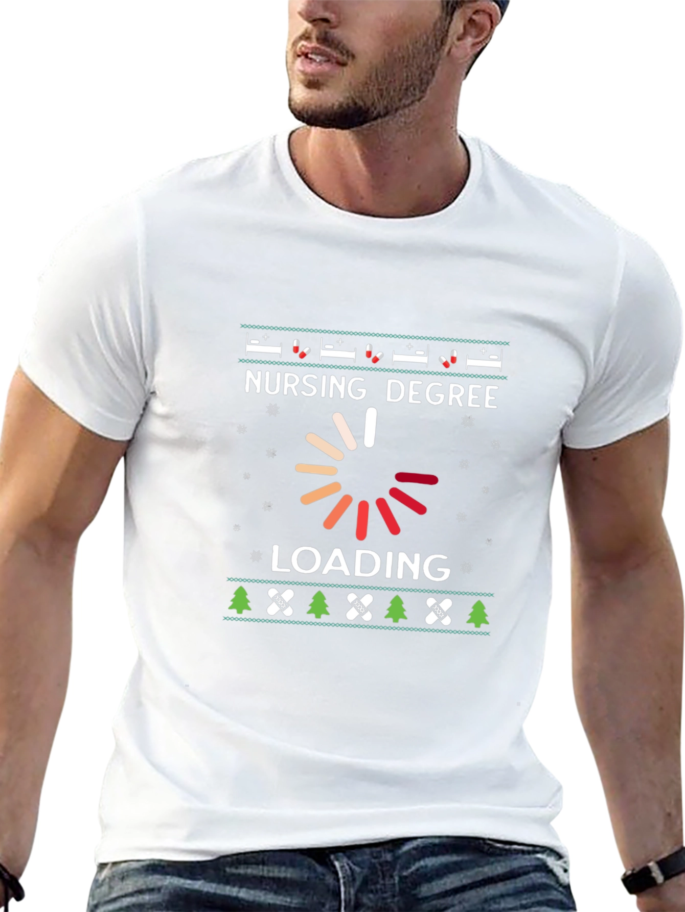 Nursing Degree Loading T-Shirt Ugly Christmas Sweater Style