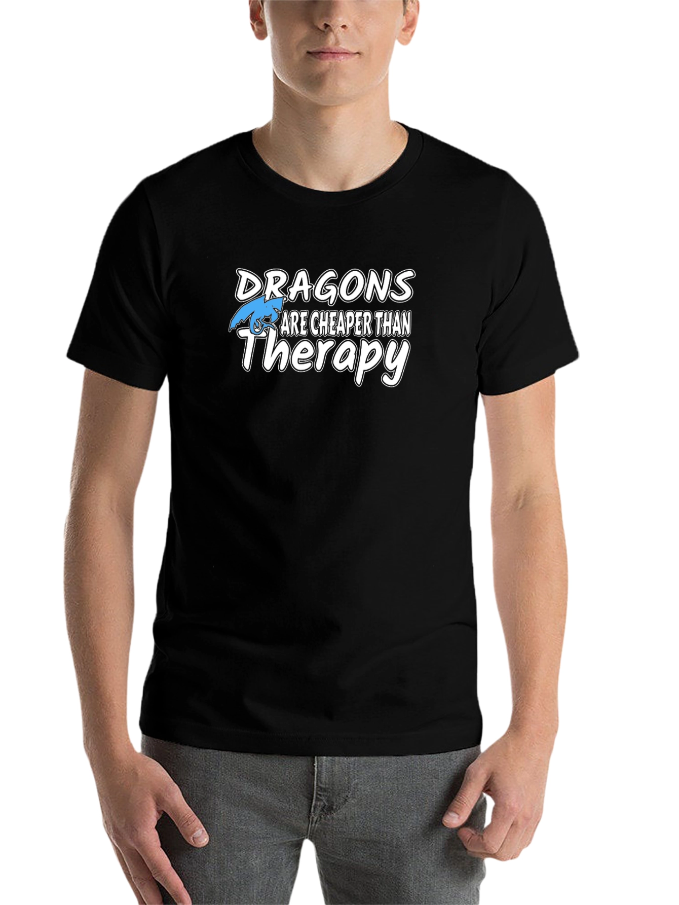 Dragons Are Cheaper Than Therapy Black T-Shirt